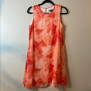 Jessica Howard Women’s Orange Floral Sleeveless Dress Size 8